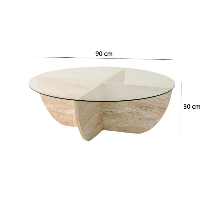 Hanah Home Mesa de café Lily en color Travertino